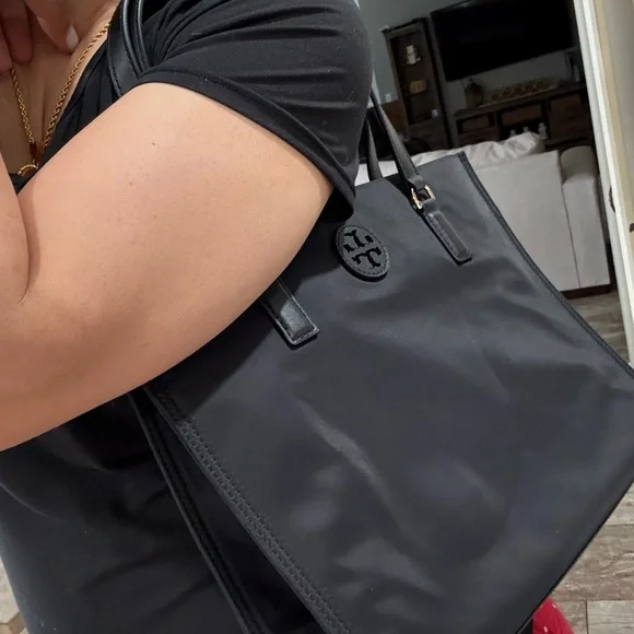 New Tory Burch Ella small tote nylon black - Picture 9 of 10